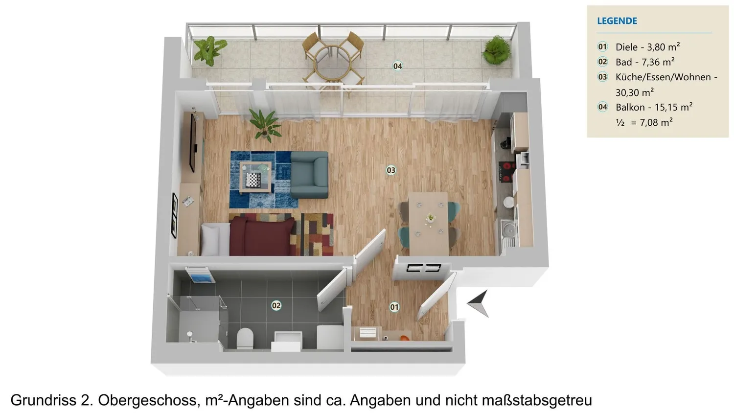 1 Zimmer Wohnung mit 49 m² in Passau – Bild 9