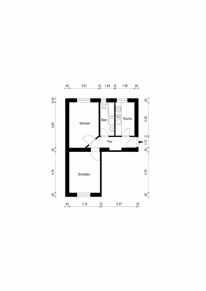 2 Zimmer Wohnung mit 42 m² in Magdeburg – Bild 4