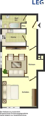 2 Zimmer Wohnung mit 45 m² in Duisburg – Bild 2