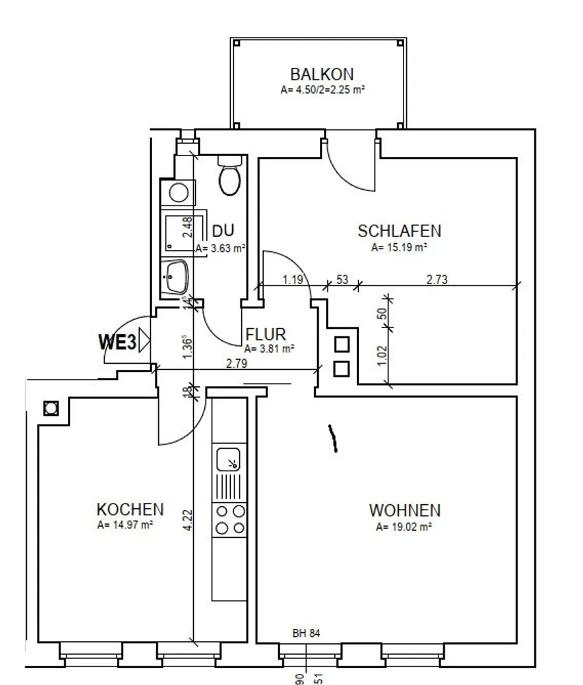 2 Zimmer Wohnung mit 59 m² in Zwickau – Bild 2
