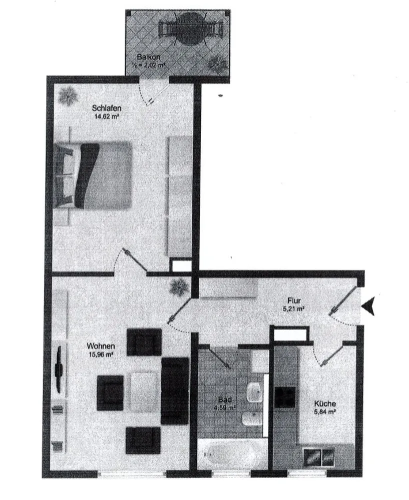 2 Zimmer Wohnung mit 48 m² in Zwickau – Bild 5