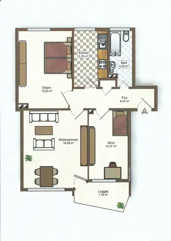 3 Zimmer Wohnung mit 64 m² in Bielefeld – Bild 2
