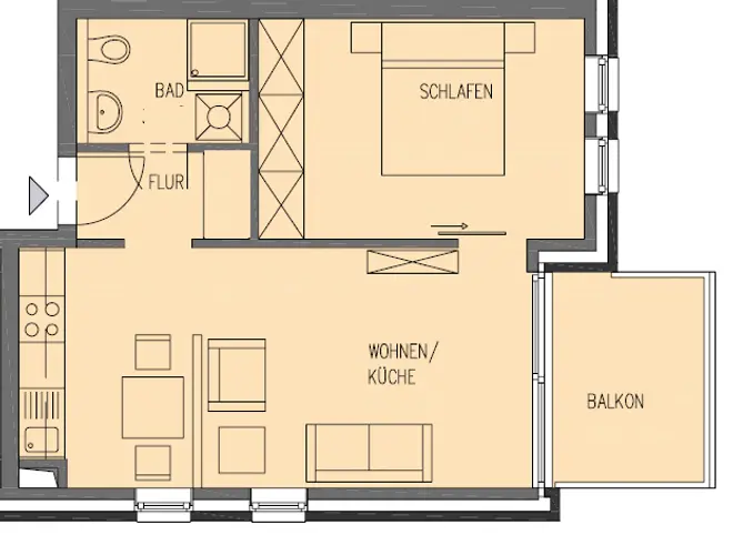 2 Zimmer Wohnung mit 39 m² in Oldenburg – Bild 7