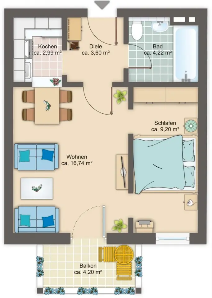 2 Zimmer Wohnung mit 39 m² in Erding – Bild 9