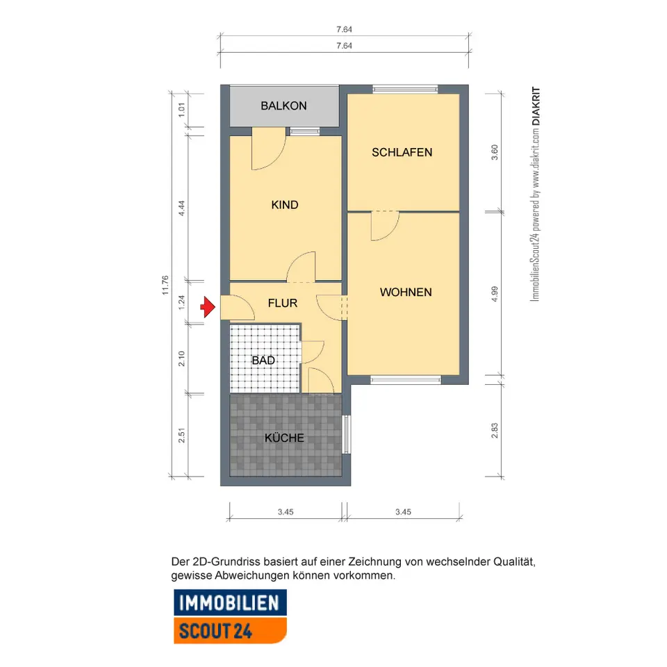 3 Zimmer Wohnung mit 67 m² in Erfurt – Bild 3
