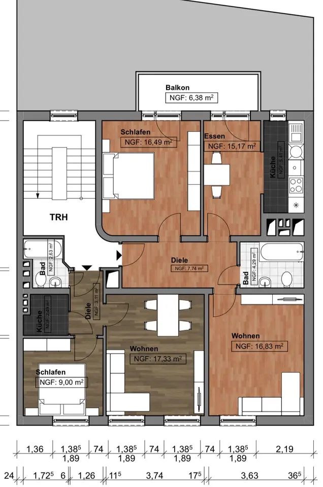 3 Zimmer Wohnung mit 64 m² in Recklinghausen – Bild 5