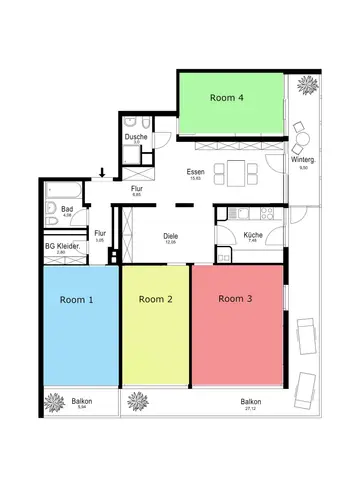 WG-Zimmer mit 18 m² in München – Bild 2