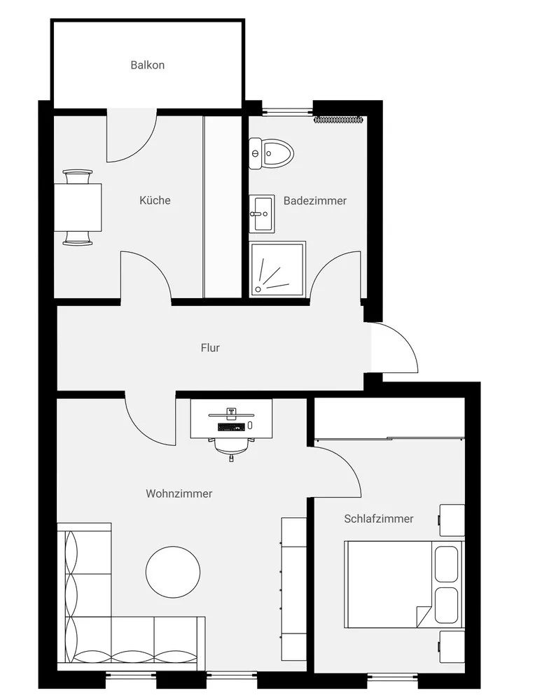 2 Zimmer Wohnung mit 49 m² in Rostock – Bild 2