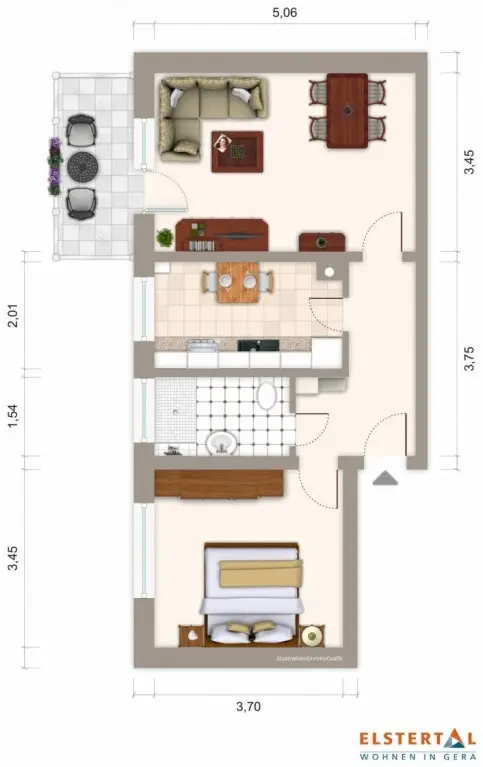 2 Zimmer Wohnung mit 50 m² in Gera – Bild 8