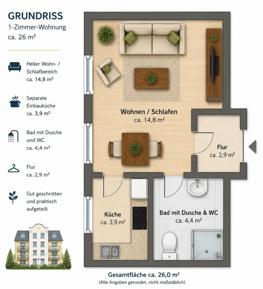 1 Zimmer Wohnung mit 26 m² in Chemnitz – Bild 10