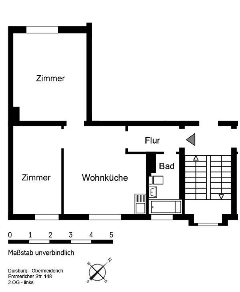 2 Zimmer Wohnung mit 46 m² in Duisburg – Bild 2
