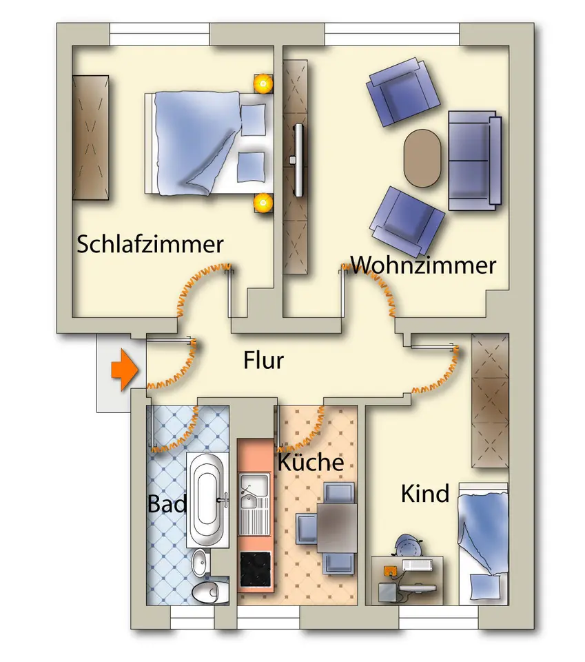3 Zimmer Wohnung mit 59 m² in Freiberg – Bild 4