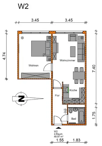 2 Zimmer Wohnung mit 49 m² in Magdeburg – Bild 7