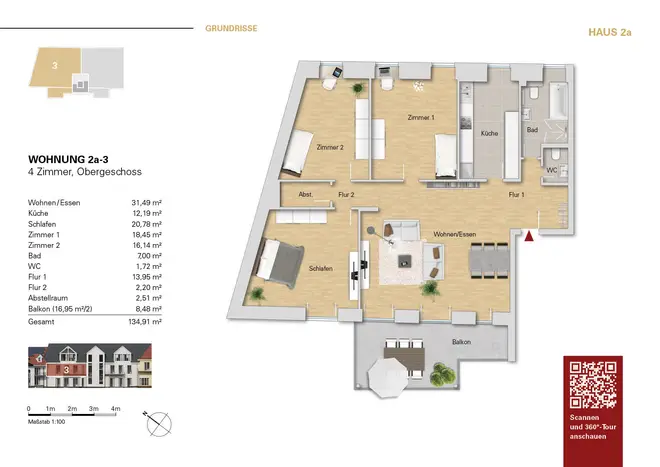 4 Zimmer Wohnung mit 135 m² in Karlsruhe – Bild 1