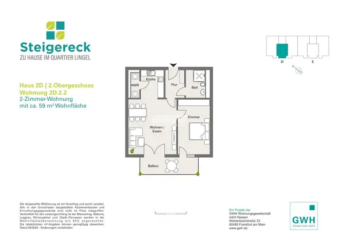 2 Zimmer Wohnung mit 59 m² in Erfurt – Bild 9