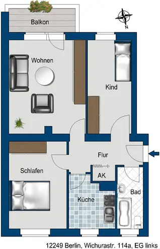 3 Zimmer Wohnung mit 65 m² in Berlin – Bild 3