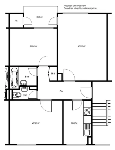 3 Zimmer Wohnung mit 63 m² in Frankfurt am Main – Bild 2