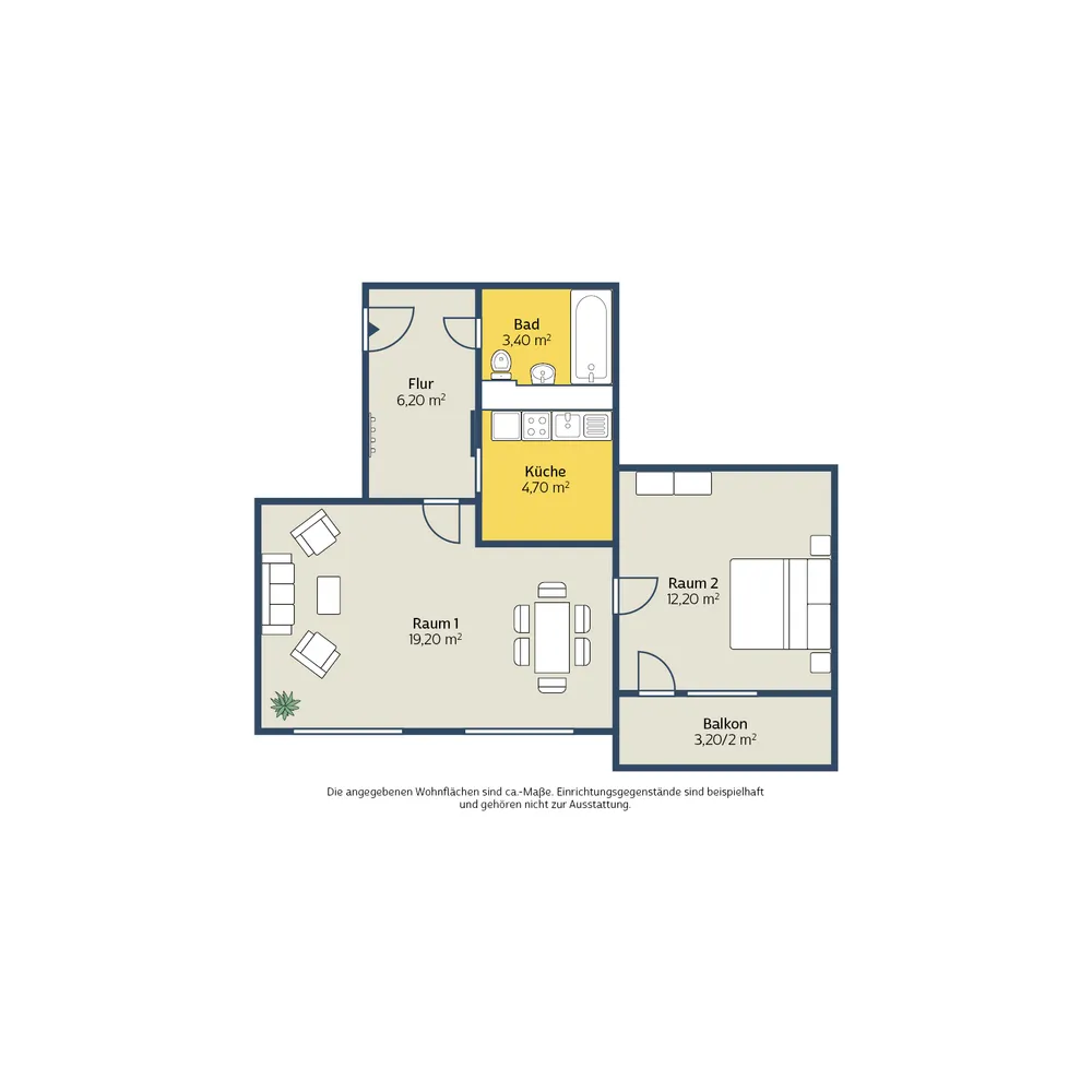 2 Zimmer Wohnung mit 49 m² in Leipzig – Bild 2