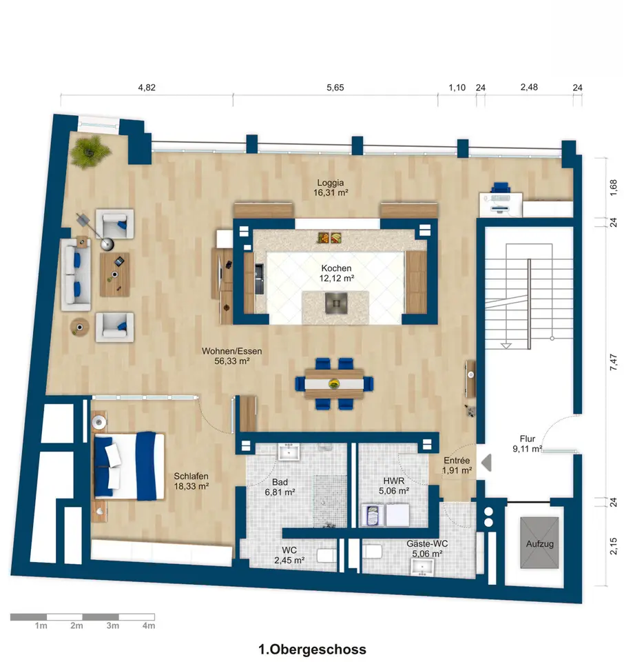 2 Zimmer Wohnung mit 124 m² in Saarbrücken – Bild 5