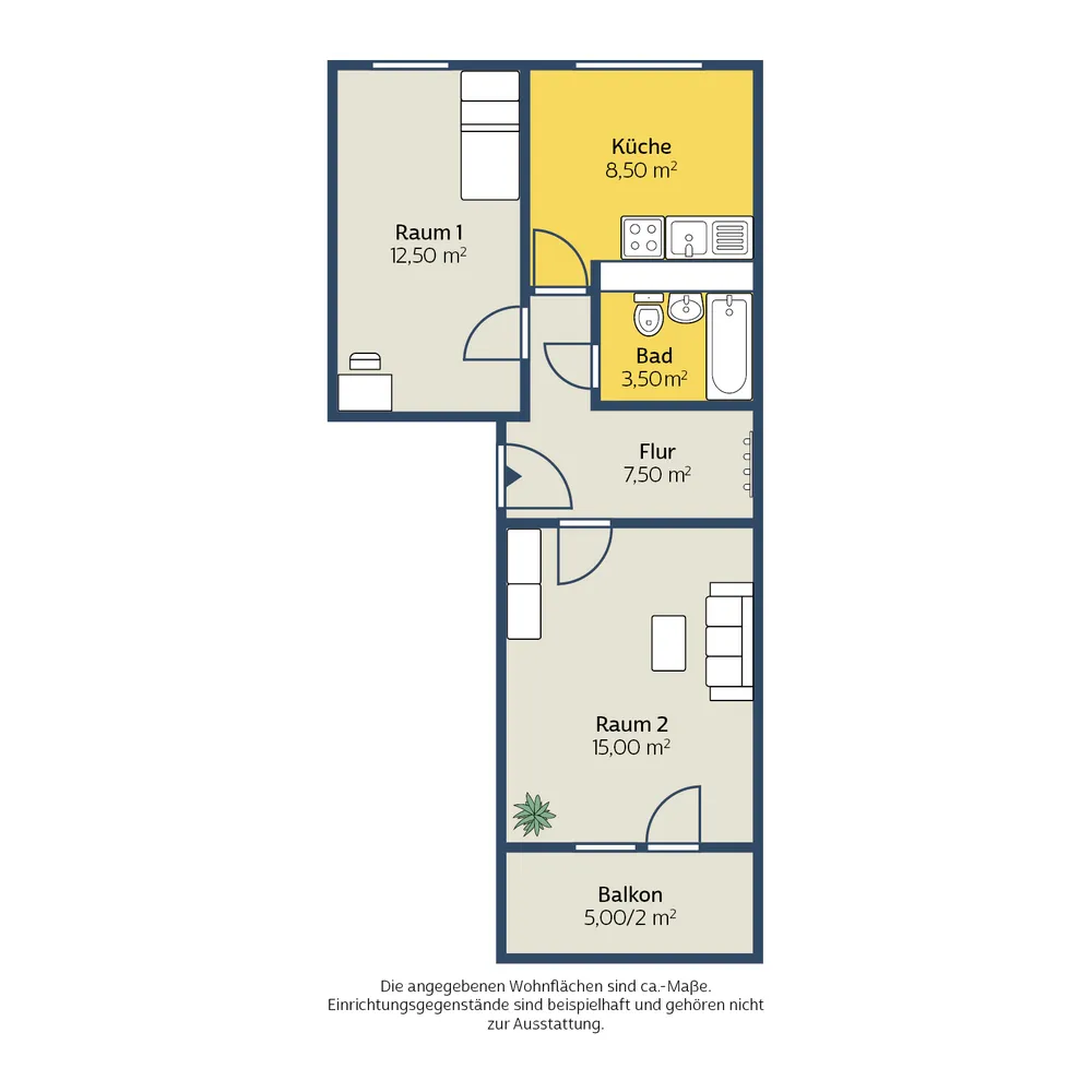 2 Zimmer Wohnung mit 48 m² in Leipzig – Bild 2