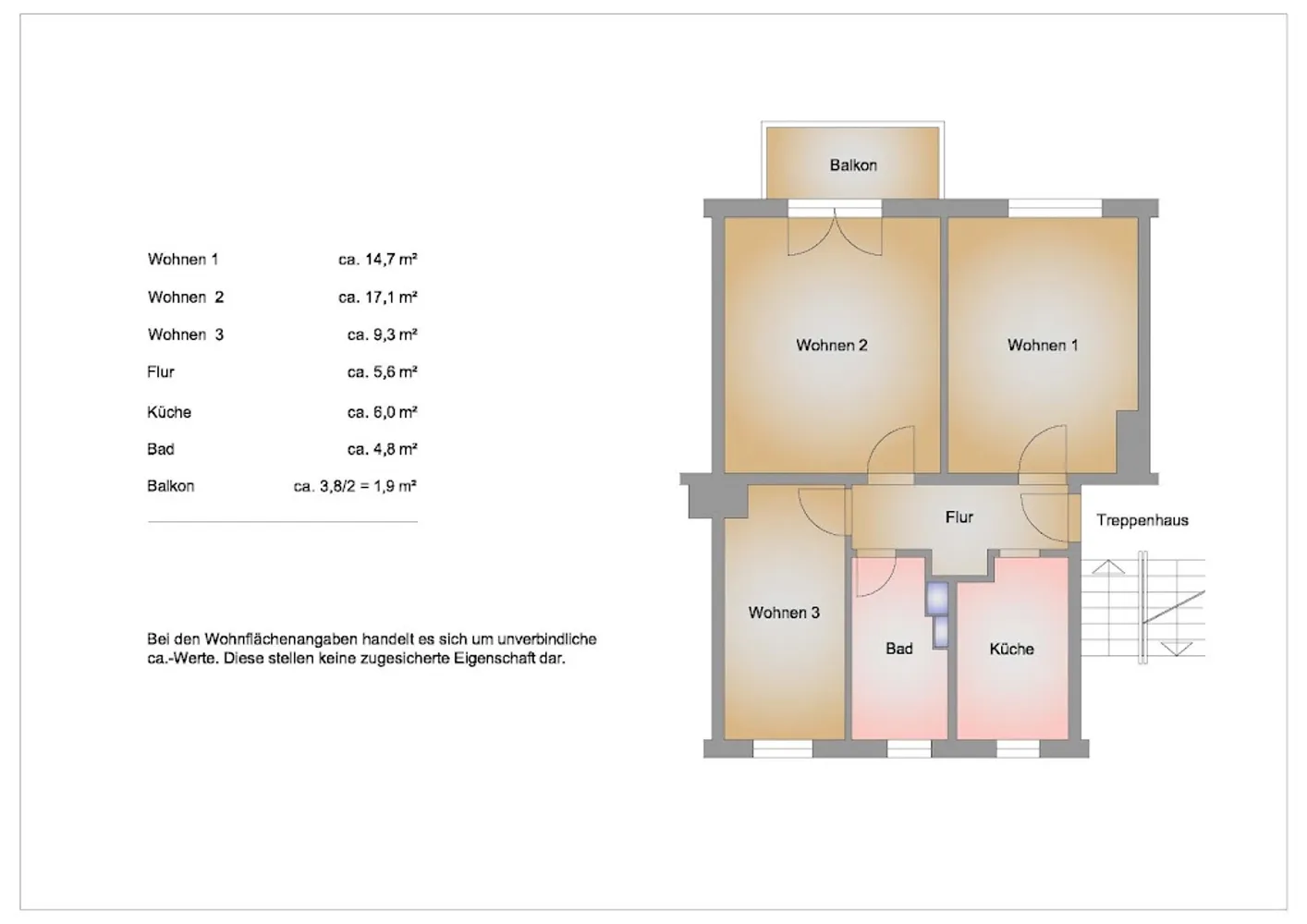 3 Zimmer Wohnung mit 58 m² in Frankfurt (Oder) – Bild 2