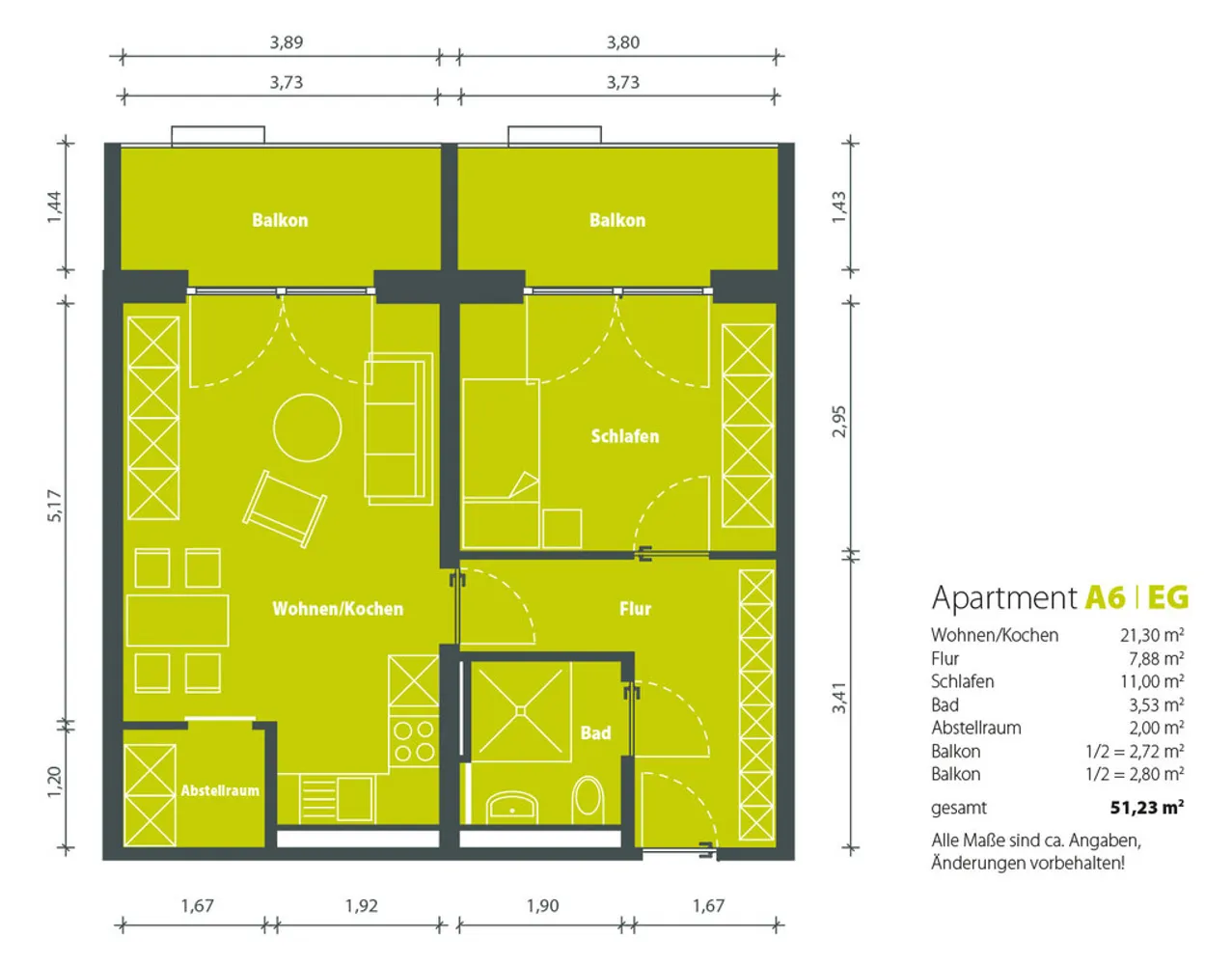 2 Zimmer Wohnung mit 56 m² in Gera – Bild 2