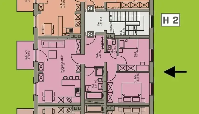 3 Zimmer Wohnung mit 74 m² in Augsburg – Bild 3