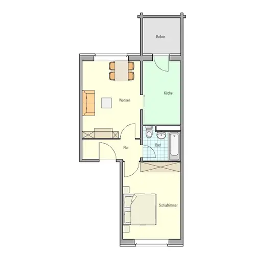 2 Zimmer Wohnung mit 51 m² in Rostock – Bild 2