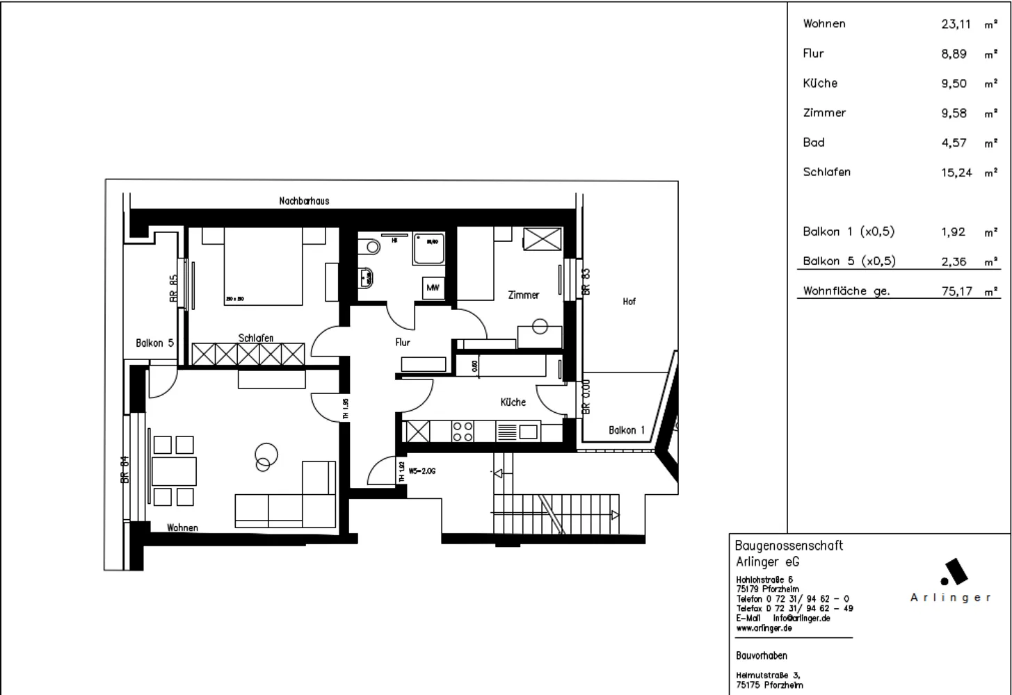 3 Zimmer Wohnung mit 75 m² in Pforzheim – Bild 7
