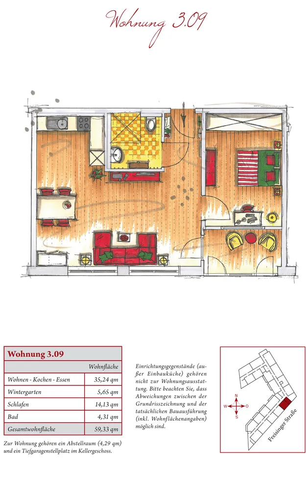 2 Zimmer Wohnung mit 59 m² in Dachau – Bild 1