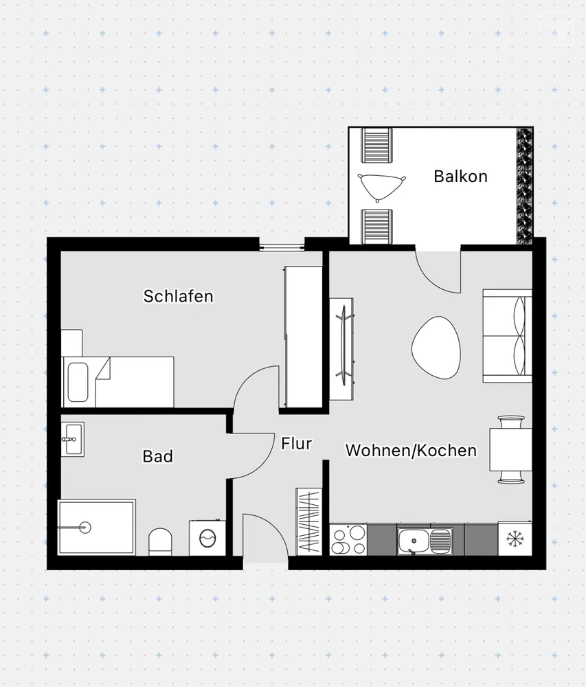 2 Zimmer Wohnung mit 48 m² in Merseburg – Bild 9