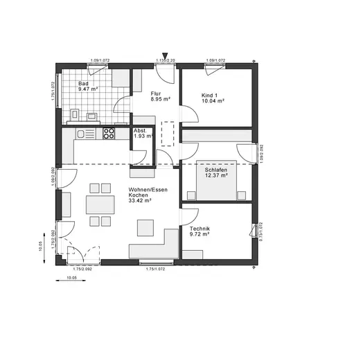 3 Zimmer Haus mit 86 m² in Düsseldorf – Bild 2