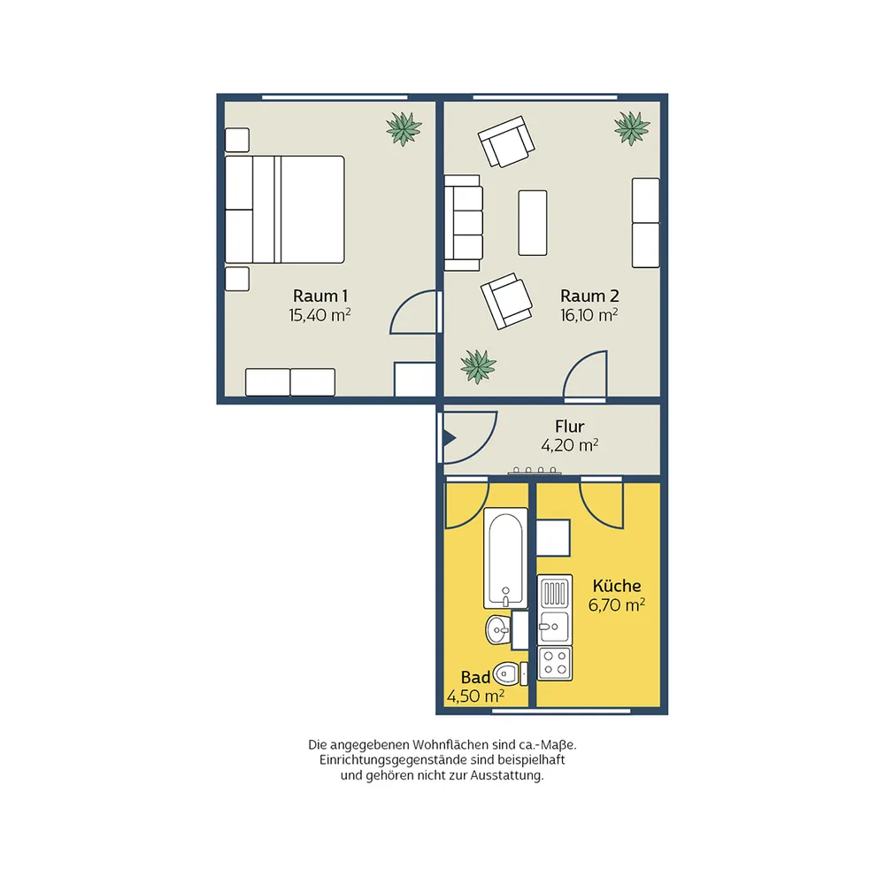 2 Zimmer Wohnung mit 47 m² in Leipzig – Bild 2