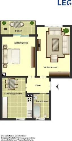 2 Zimmer Wohnung mit 49 m² in Duisburg – Bild 3