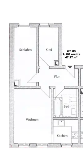 3 Zimmer Wohnung mit 47 m² in Leipzig – Bild 7