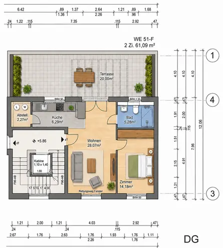 2 Zimmer Wohnung mit 62 m² in Leverkusen – Bild 8