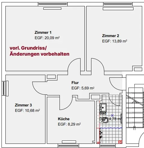 3 Zimmer Wohnung mit 64 m² in Kassel – Bild 2