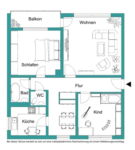 3 Zimmer Wohnung mit 77 m² in Marburg – Bild 2