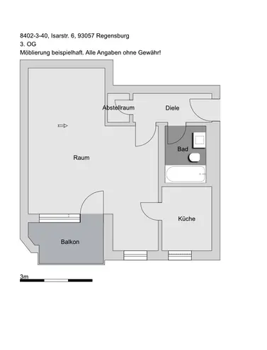 1 Zimmer Wohnung mit 48 m² in Regensburg – Bild 2