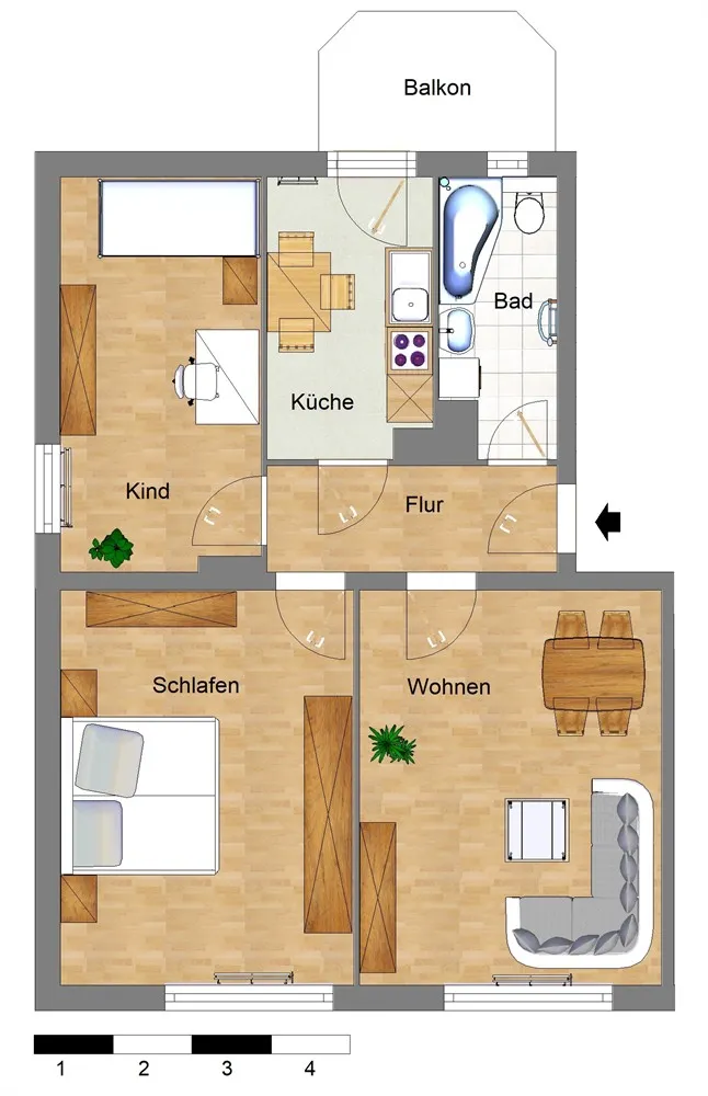 3 Zimmer Wohnung mit 69 m² in Hannover – Bild 3