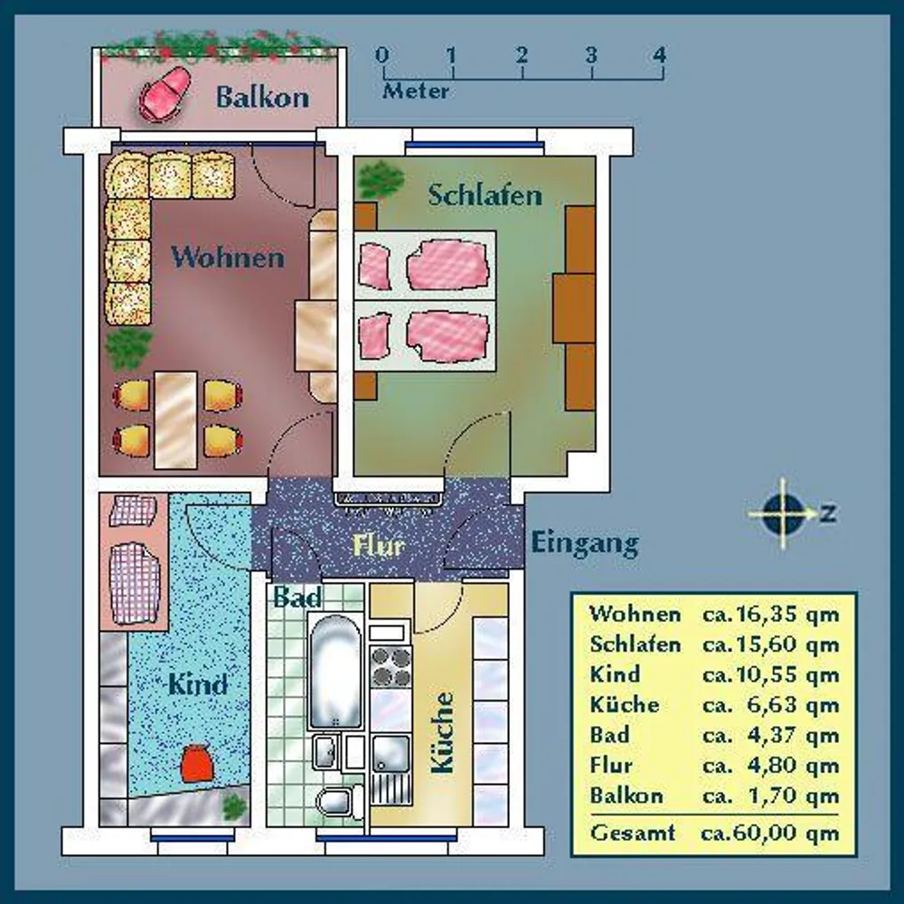 3 Zimmer Wohnung mit 59 m² in Dresden – Bild 2