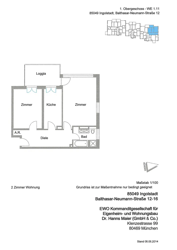 2 Zimmer Wohnung mit 74 m² in Ingolstadt – Bild 2