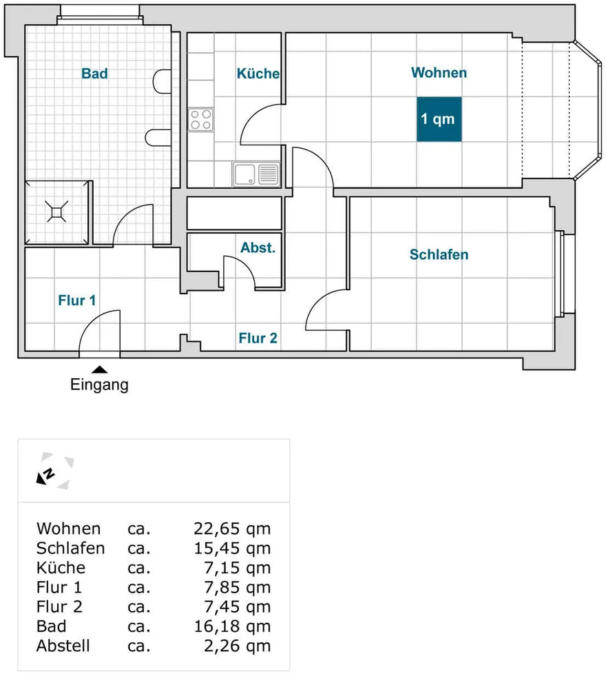 2 Zimmer Wohnung mit 81 m² in Dresden – Bild 2
