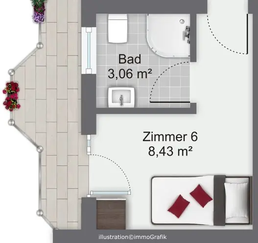 1 Zimmer Wohnung mit 12 m² in München – Bild 6