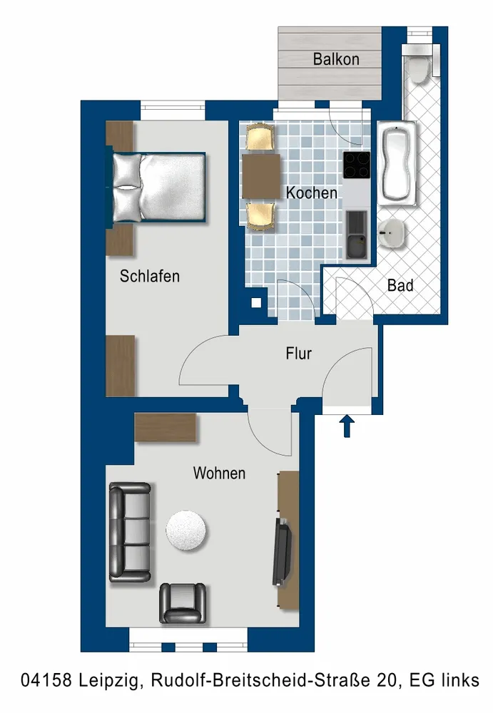 2 Zimmer Wohnung mit 51 m² in Leipzig – Bild 2