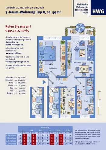 3 Zimmer Wohnung mit 59 m² in Halle (Saale) – Bild 5