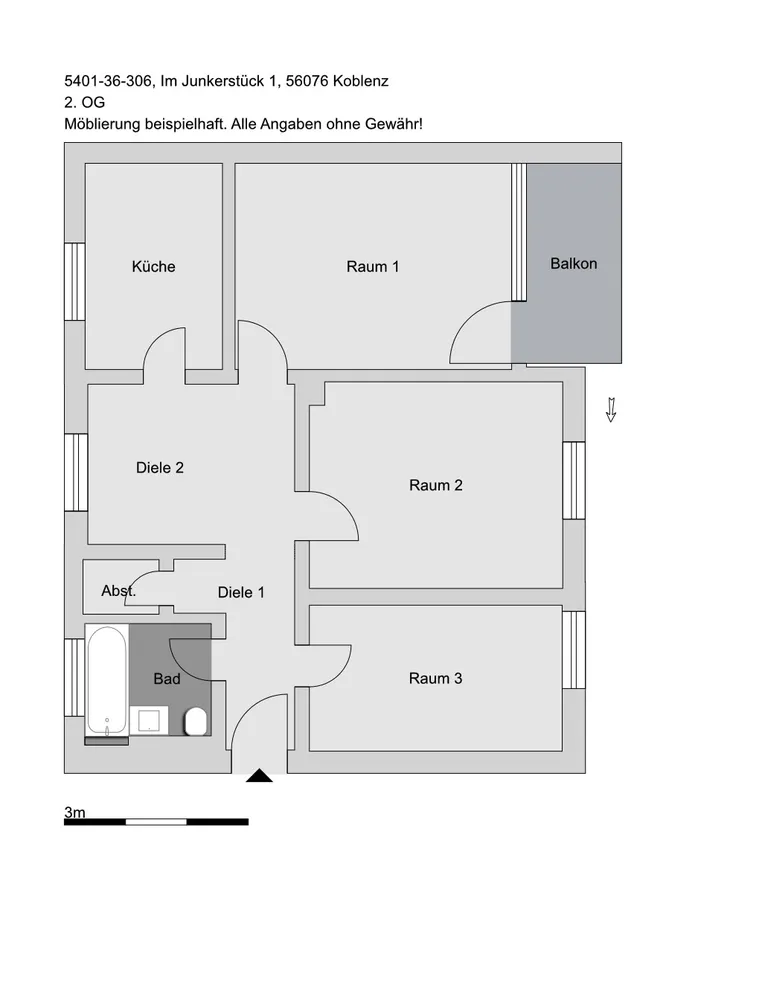 3 Zimmer Wohnung mit 66 m² in Koblenz – Bild 3