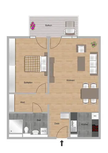 2 Zimmer Wohnung mit 66 m² in Darmstadt – Bild 4