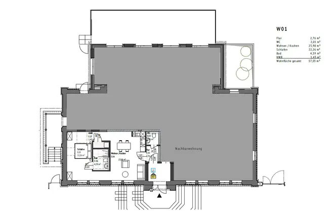 2 Zimmer Wohnung mit 57 m² in Mülheim an der Ruhr – Bild 1