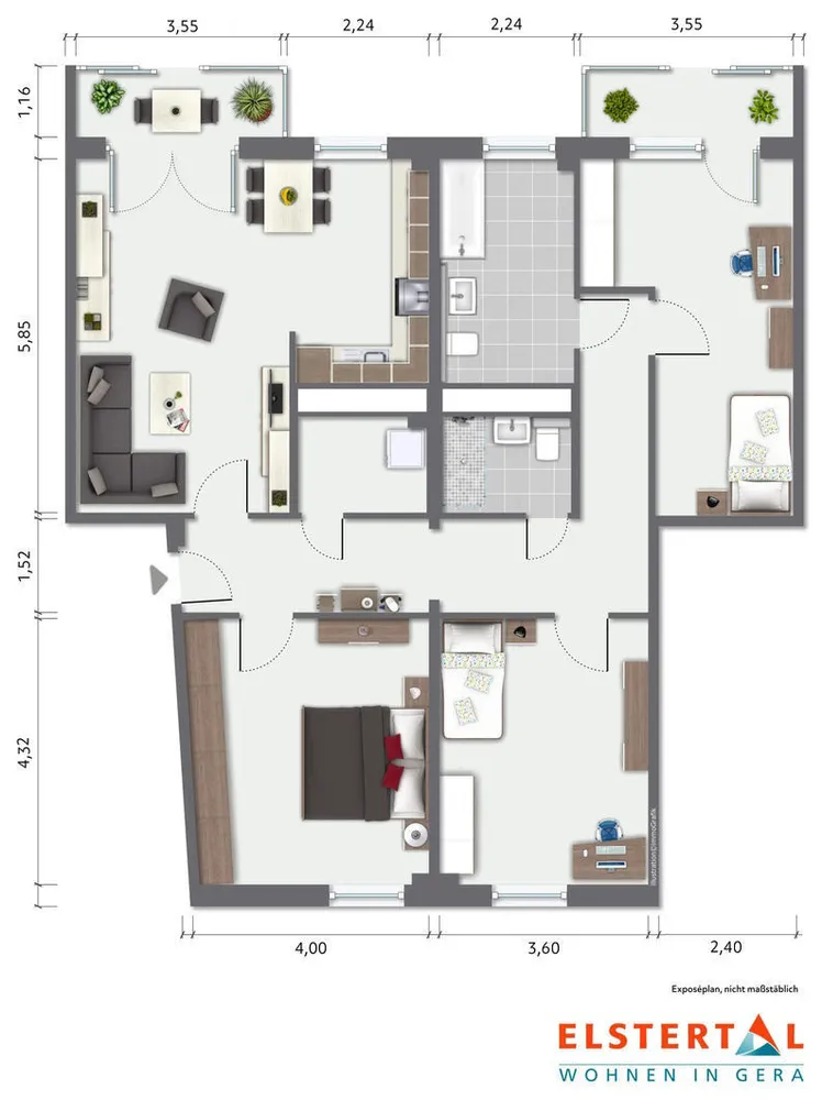 4 Zimmer Wohnung mit 110 m² in Gera – Bild 2